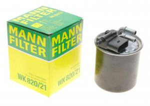 Фільтр палива OM-607-M270 MANN WK 820/21 2 штуцери +5 конт.фішка+носик