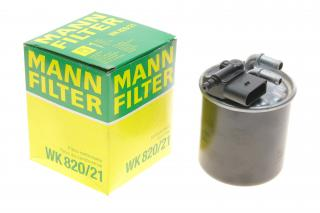 Фільтр палива OM-607-M270 MANN WK 820/21 2 штуцери +5 конт.фішка+носик